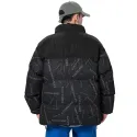 Men's Cotton Padded Jacket, Printed Black