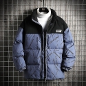 Men's Cotton Padded Jacket, Printed Navy Blue Men's Cotton Padded Jacket, Printed Navy Blue