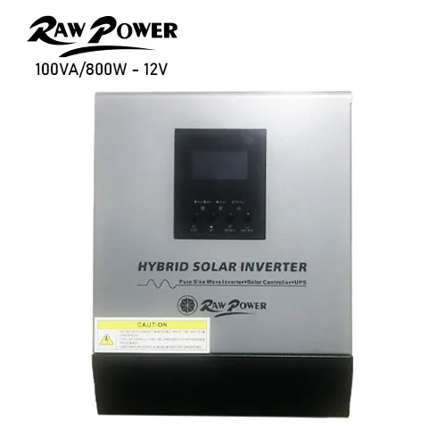 HYBRIDE SOLAR INVERTER, PURE SINE WAVE INVERTER+SOLAR CONTROLLER+UPS, RAW POWER 1KVA 800W 12V 