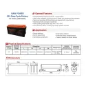 GEL DEEP CYCLE BATTERY, RAW POWER 12V 150AH (12RP150GD)