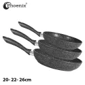 PHOENIX 17PCS GREY MARBLE COOKWARE SET