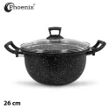 PHOENIX 17PCS BLACK MARBLE COOKWARE SET