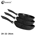 PHOENIX 17PCS BLACK MARBLE COOKWARE SET