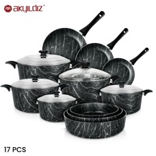 17 PCS MARBLE COOKWARE SET, AKYILDIZ