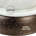 Phoenix Marble Granite Non-Stick Round Pan 3Pcs 35, 32, 28 cm