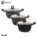 Phoenix Marble Granite Non-Stick Casserole 22cm