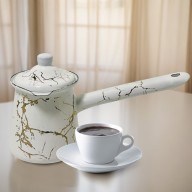 Phoenix 3Pcs Golden Marble Coffee Warmer Set 300, 400, 600 ml