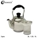 Phoenix XY-1.0 Stainless Steel Kettle Set 1L, 1.5L, 2L