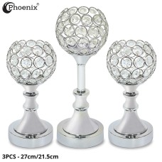 Phoenix 3Pcs Crystal Candle Holder 