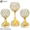 Phoenix 3Pcs Crystal Candle Holder 