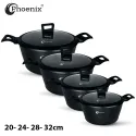 Phoenix 17 Pcs Black Modern Cookware Set 