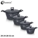 Phoenix 17 Pcs Grey Modern Cookware Set 