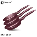 Phoenix 17 Pcs Wine Red Modern Cookware Set 