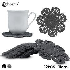 Phoenix 12Pc Marbled Flower Pattern Silicone Mate 11cm SJ-KM-8