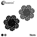 Phoenix 12Pc Marbled Flower Pattern Silicone Mate 11cm SJ-KM-8