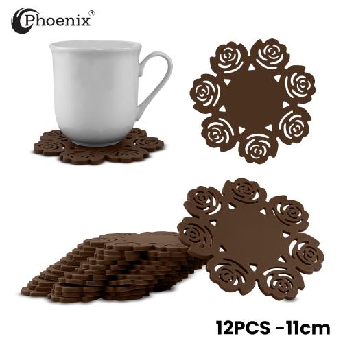 Phoenix 12Pc Flower Pattern Silicone Mate 11cm SJ-KM-8