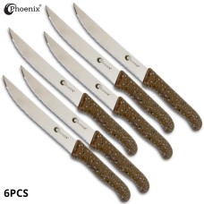 Phoenix 6Pcs Marble Kitchen knives Wavy Design 11cm