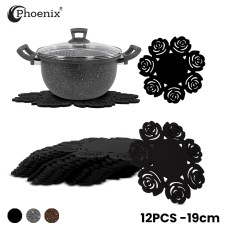 Phoenix 12Pc Flower Pattern Silicone Mate 19cm SJ-KM-7